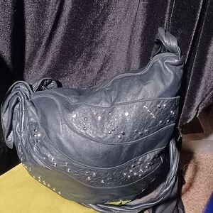 Black Leather Hobo style Bag